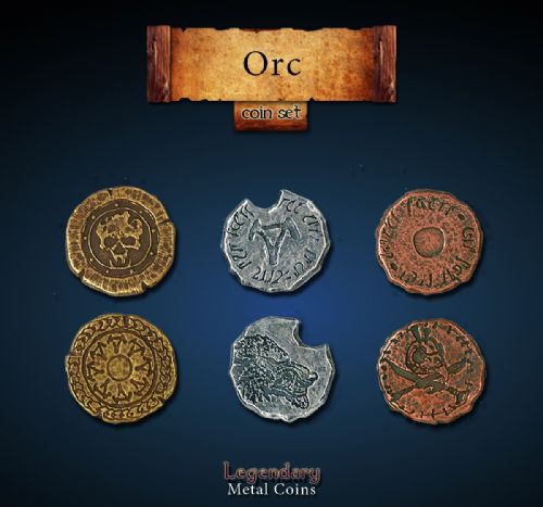 Orc Coin Set Legendary Metal Coins